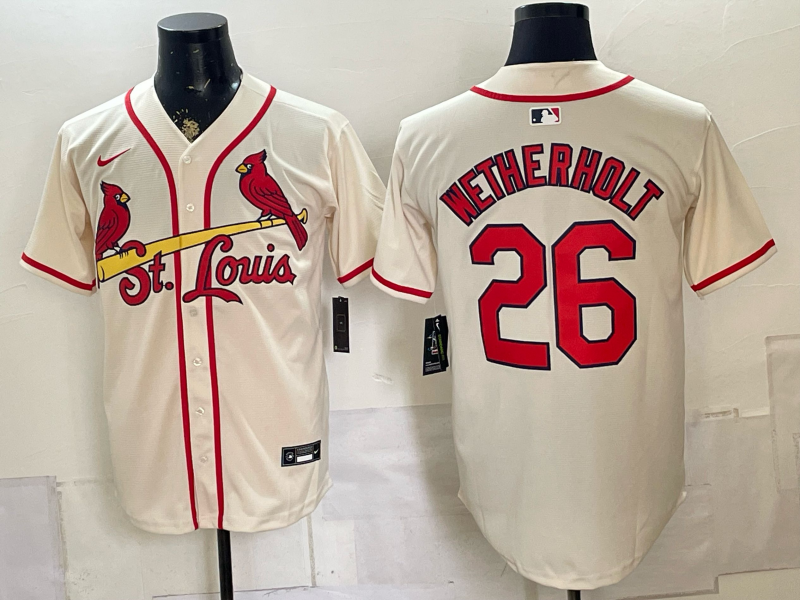 Men 2026 St.Louis Cardinals #26 Wetherholt cream Nike MLB Jersey 0723002->st.louis cardinals->MLB Jersey